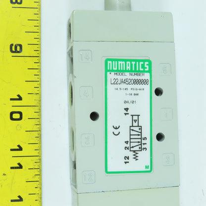 Numatics L22JA4520 2 Position Single Air Pilot Directional Valve 1/4" NPT 145PSI