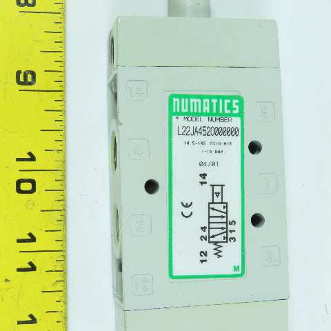 Numatics L22JA4520 2 Position Single Air Pilot Directional Valve 1/4" NPT 145PSI