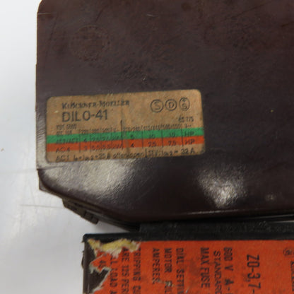 Klockner Moeller DIL0-41 600V 10Hp Contactor 110V Coil Z0-3.7-CNA 1.9-3.7A Trip