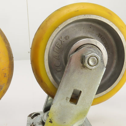 Apex 6" x 2" Heavy Duty Ball Bearing Swivel Polyurethane Casters Lot Of 6