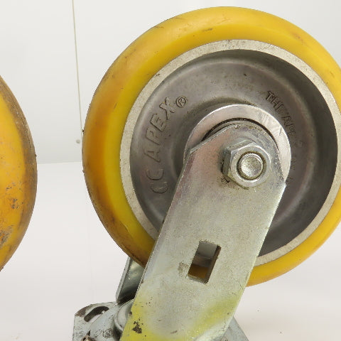 Apex 6" x 2" Heavy Duty Ball Bearing Swivel Polyurethane Casters Lot Of 6
