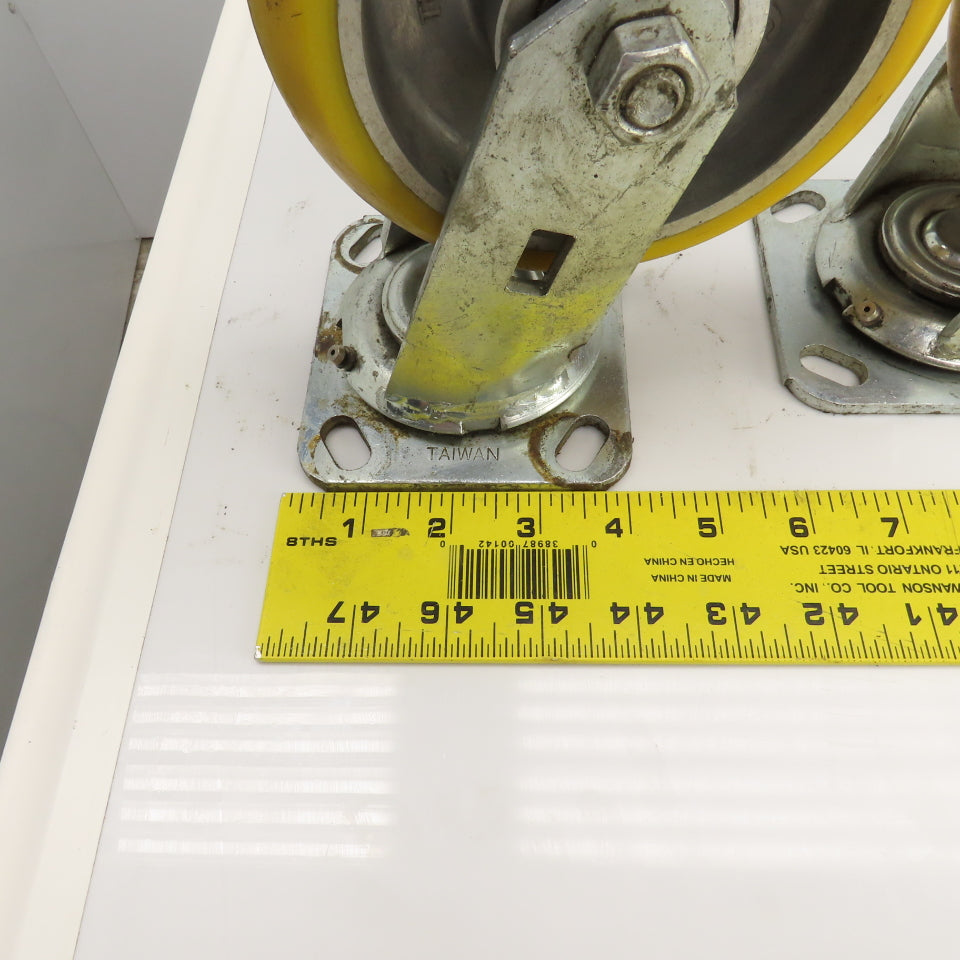 Apex 6" x 2" Heavy Duty Ball Bearing Swivel Polyurethane Casters Lot Of 6