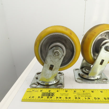 Apex 6" x 2" Heavy Duty Ball Bearing Swivel Polyurethane Casters Lot Of 6