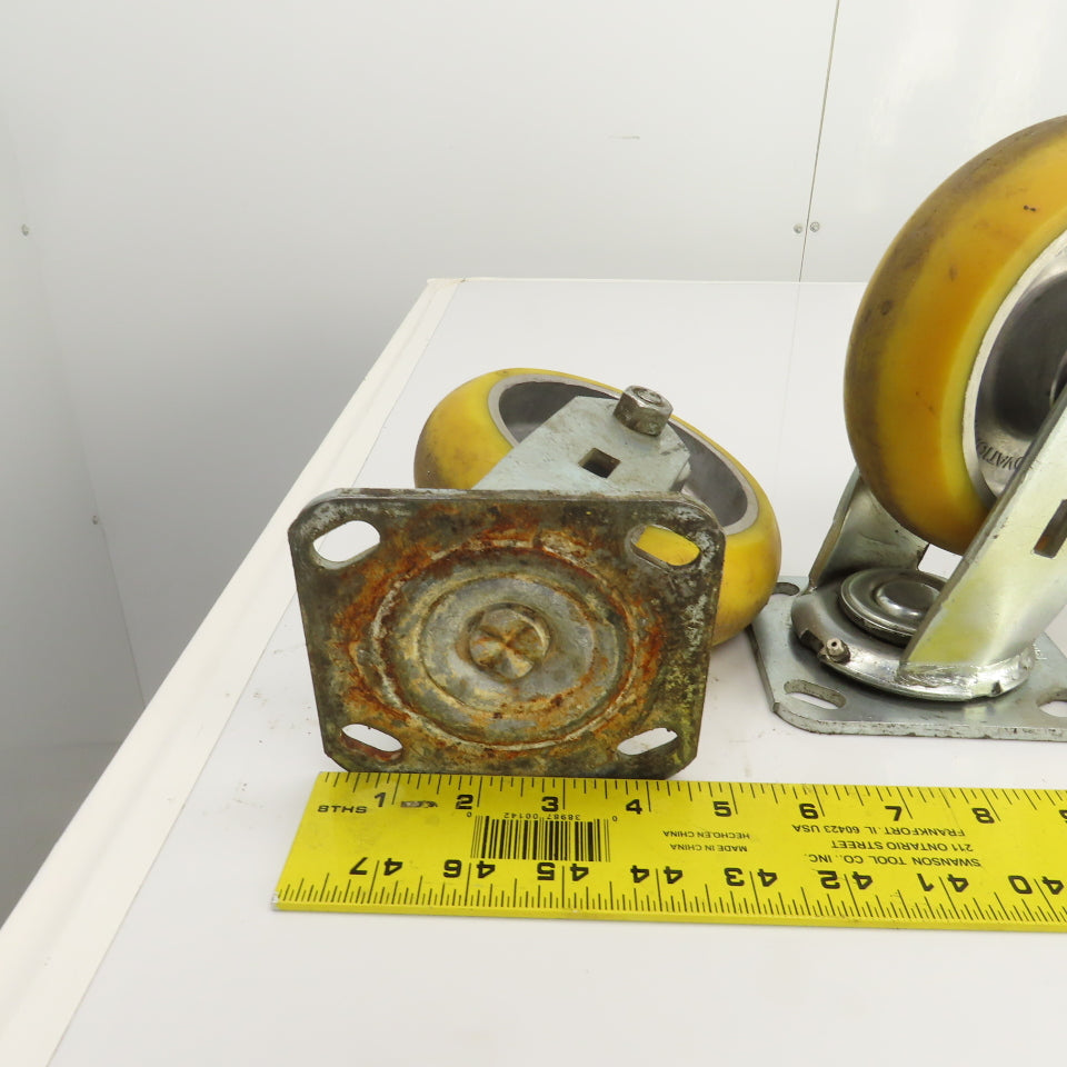 Apex 6" x 2" Heavy Duty Ball Bearing Swivel Polyurethane Casters Lot Of 6