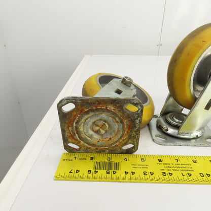 Apex 6" x 2" Heavy Duty Ball Bearing Swivel Polyurethane Casters Lot Of 6