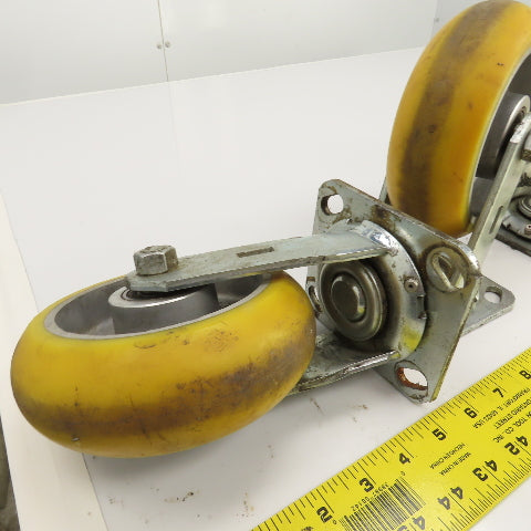 Apex 6" x 2" Heavy Duty Ball Bearing Swivel Polyurethane Casters Lot Of 6