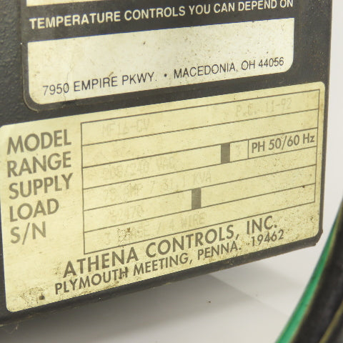 Athena MF16-CV 16 Slot Temperature Control PLC Chassis 208/240VAC 3PH