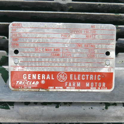 General Electric 5HP AC Electric Motor 1755RPM 230/460V 3PH 184TZ Frame