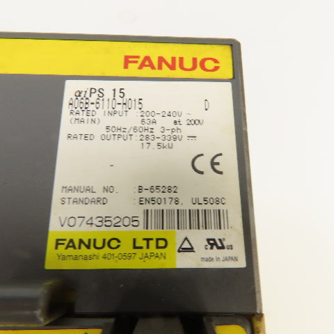 Fanuc A06B-6110-H015 D aiPS 15 Power Supply Module