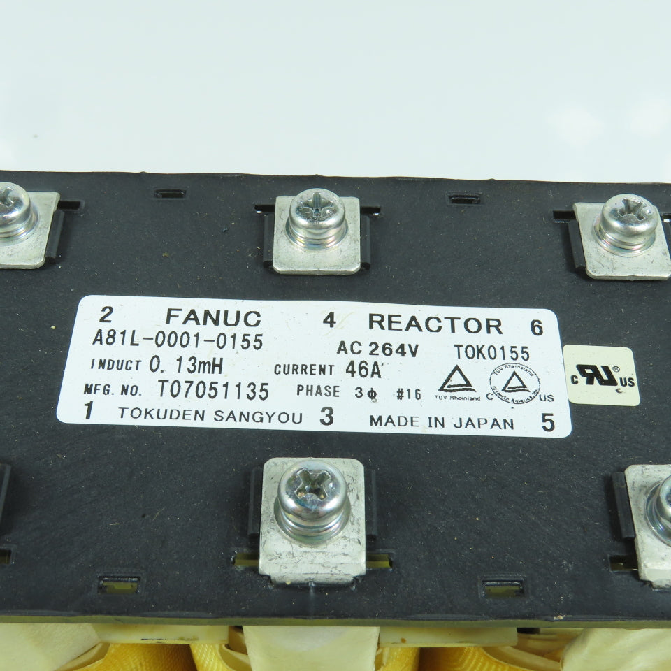 Fanuc A81L-0001-0155 Line Reactor 0.13mH 46A 3PH
