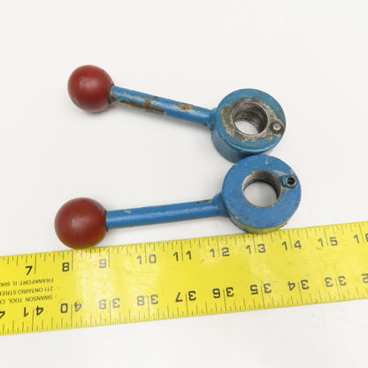 Machine Operator Handle Knob Lever 1"-7 Threaded 6-1/2" OAL Lot Of 2