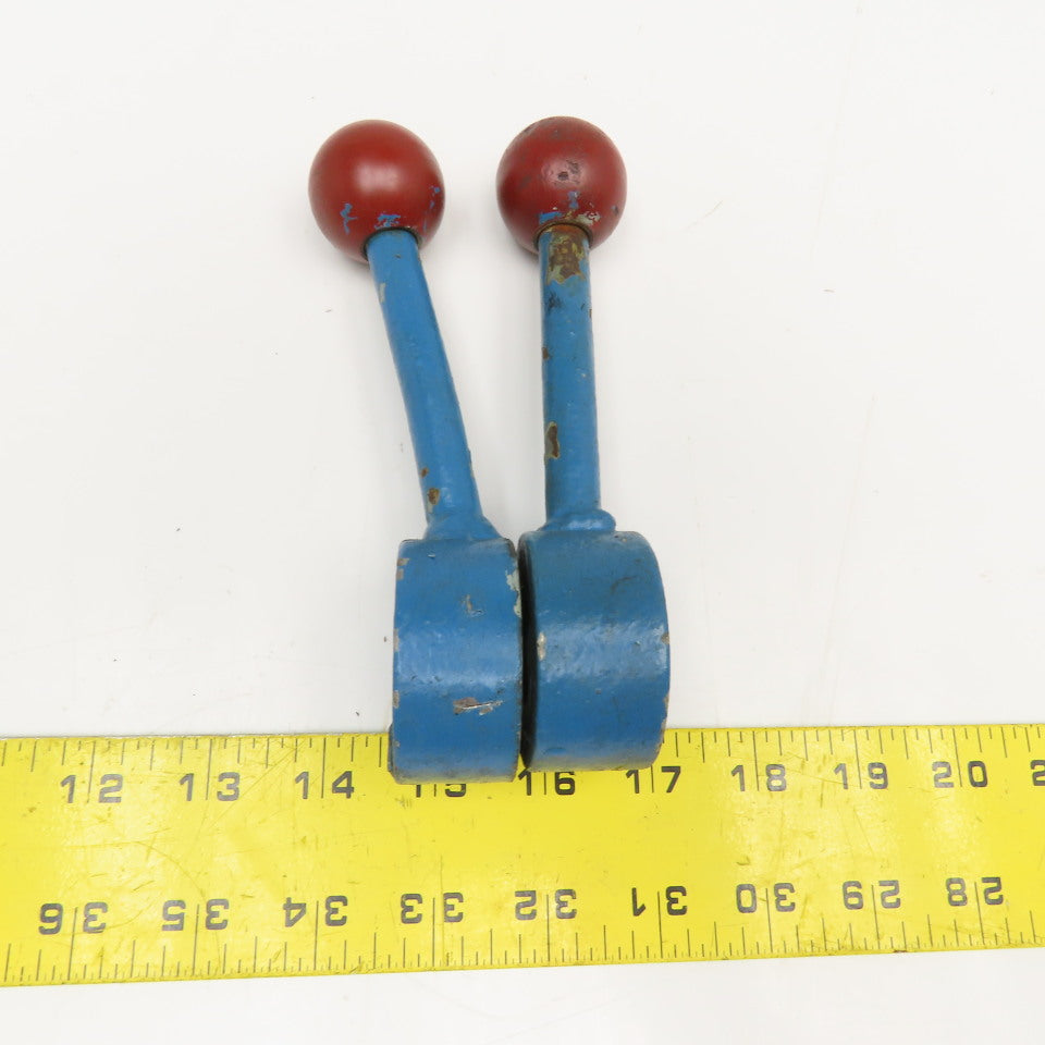 Machine Operator Handle Knob Lever 1"-7 Threaded 6-1/2" OAL Lot Of 2