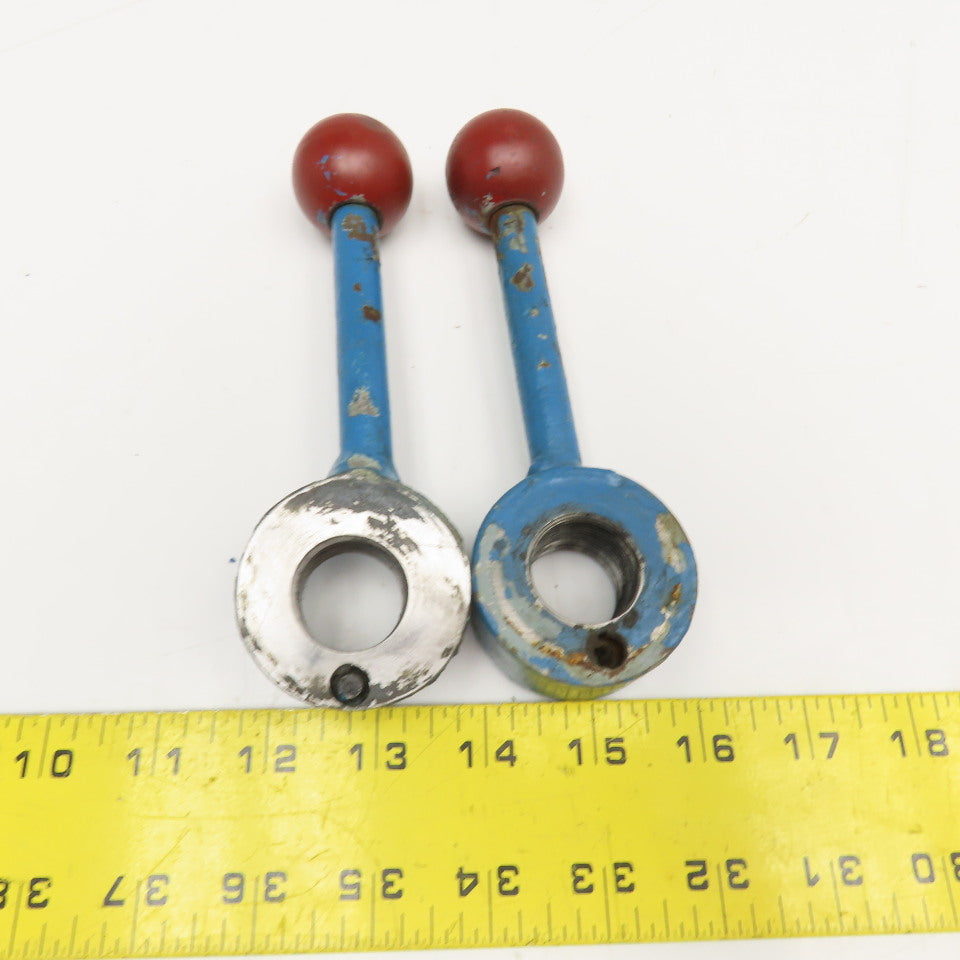 Machine Operator Handle Knob Lever 1"-7 Threaded 6-1/2" OAL Lot Of 2
