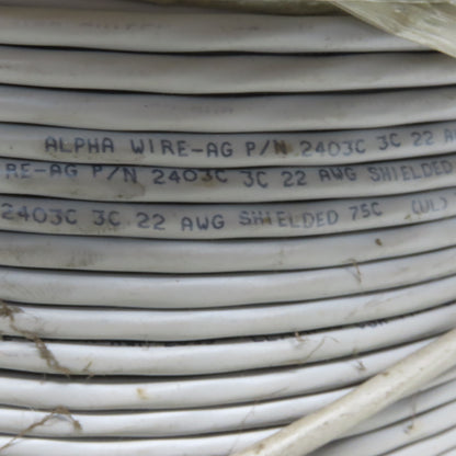 Alpha Wire 23403C 22AWG 3/C Gray Shielded Communication & Control Cable 700'