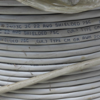 Alpha Wire 23403C 22AWG 3/C Gray Shielded Communication & Control Cable 700'