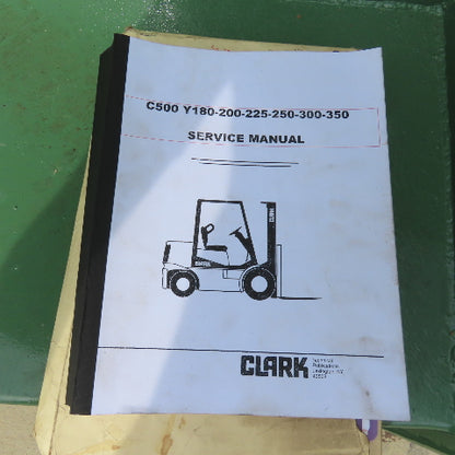 Clark C500 Y300D 30,000 LB Diesel Forklift 204" H 2-Stage 96" Forks Solid Tires