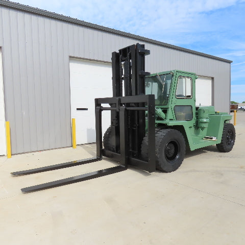 Clark C500 Y300D 30,000 LB Diesel Forklift 204" H 2-Stage 96" Forks Solid Tires