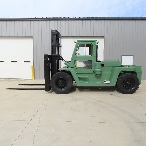 Clark C500 Y300D 30,000 LB Diesel Forklift 204" H 2-Stage 96" Forks Solid Tires