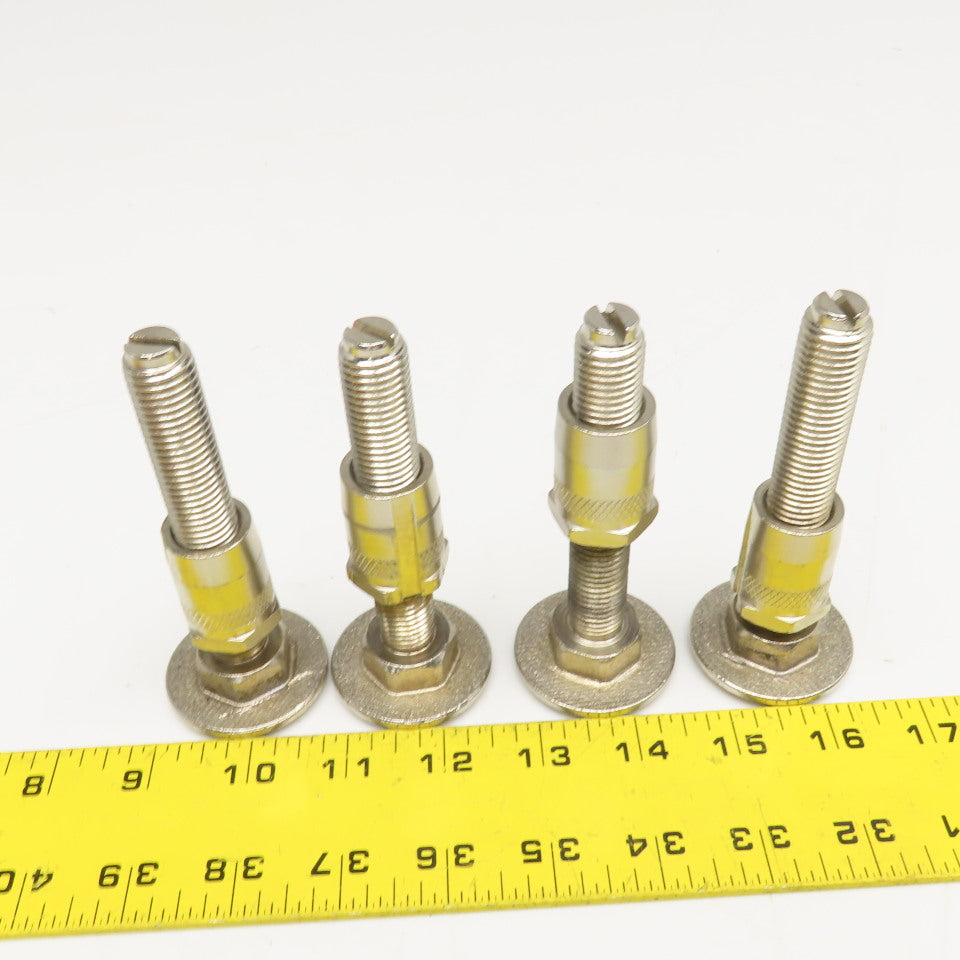 M16-2.0 Metric Threaded Table Floor Leveling Feet 24mm Round Insert Lot Of 4