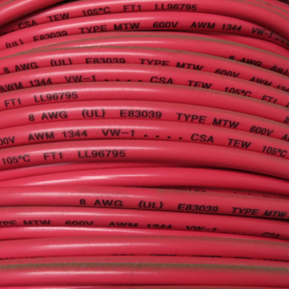 8 AWG Wire Red MTW Stranded Power Cable 400'