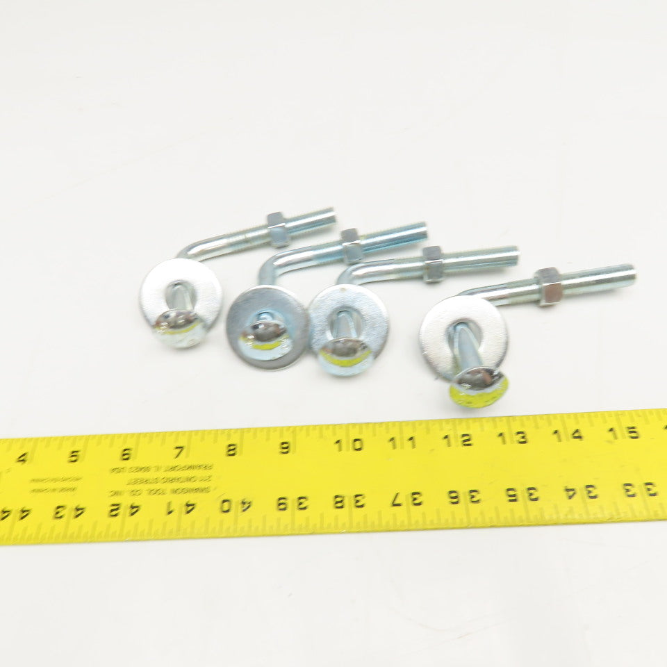 1/2"-13 x 4" Bent Anchor Carriage Bolt 2-1/2" Thread Length Lot Of 4
