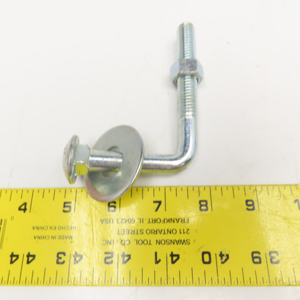 1/2"-13 x 4" Bent Anchor Carriage Bolt 2-1/2" Thread Length Lot Of 4