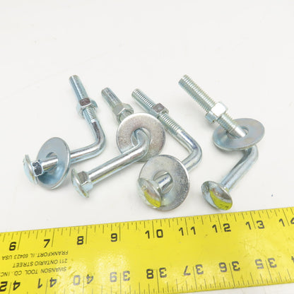 1/2"-13 x 4" Bent Anchor Carriage Bolt 2-1/2" Thread Length Lot Of 4