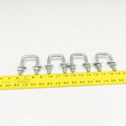 1/2"-13 Square U-Bolt 1-3/8" Thread Length 2-1/2" x 3" OAL Lot Of 4