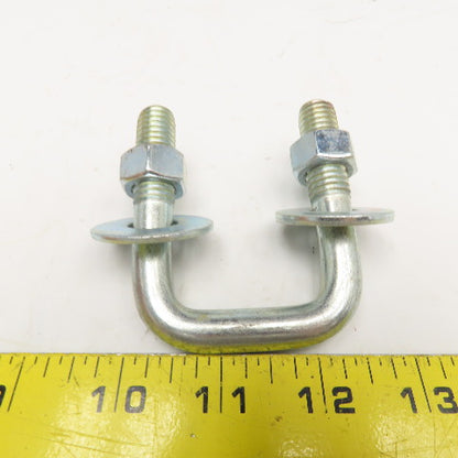 1/2"-13 Square U-Bolt 1-3/8" Thread Length 2-1/2" x 3" OAL Lot Of 4