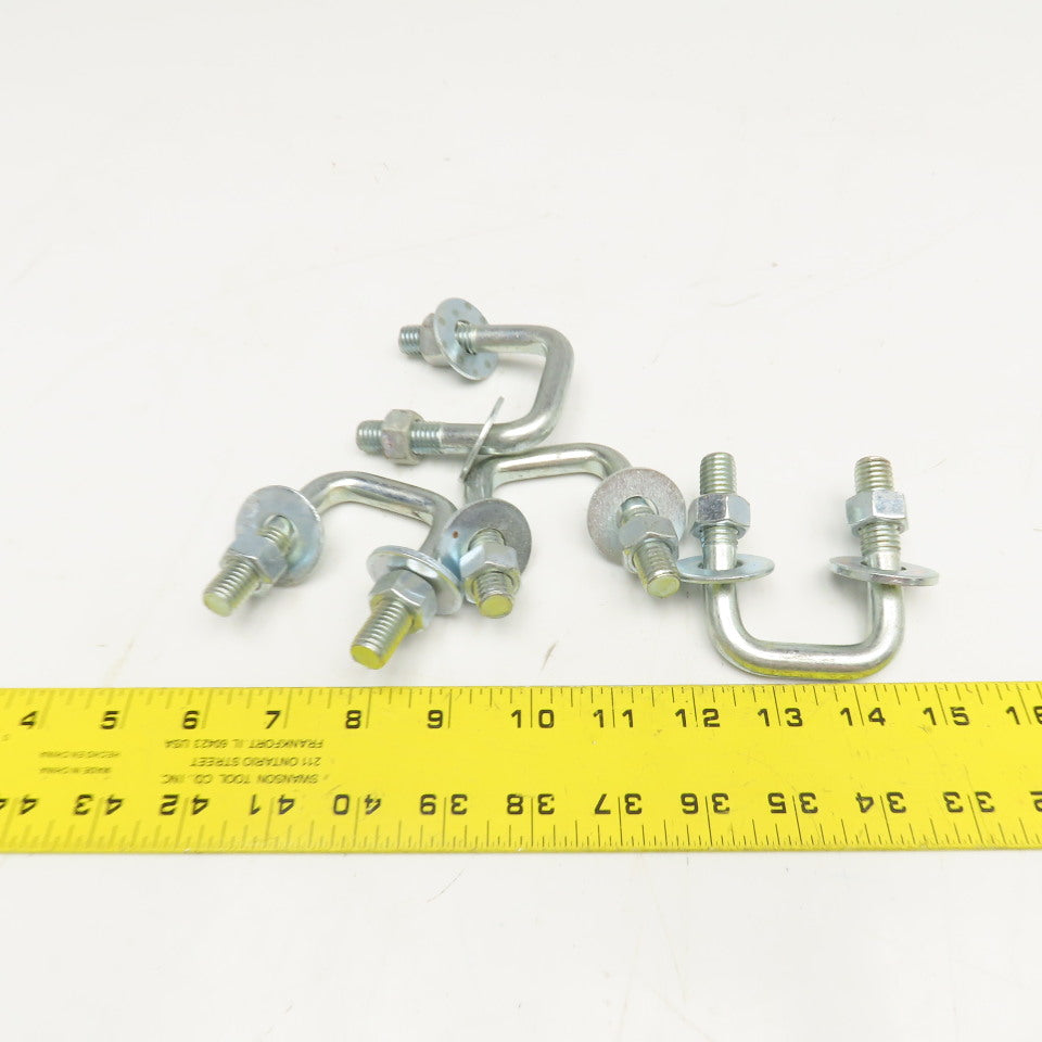 1/2"-13 Square U-Bolt 1-3/8" Thread Length 2-1/2" x 3" OAL Lot Of 4