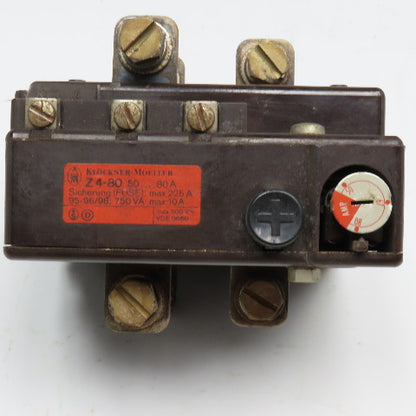 Klockner Moeller Z4-80 50-80Amp Trip Overload Module
