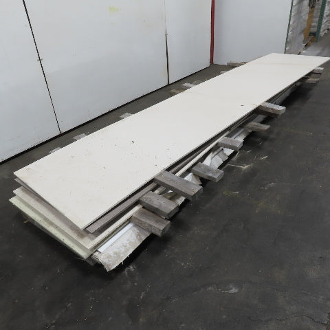 Skid  Misc. Sizes HDPE Poly Countertop Table Sheets 12' L x 30" W Lot /6