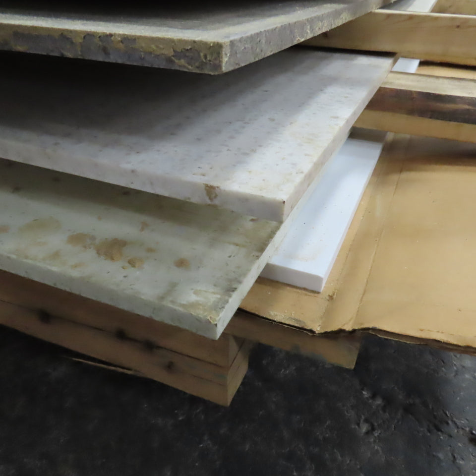 Skid  Misc. Sizes HDPE Poly Countertop Table Sheets 12' L x 30" W Lot /6