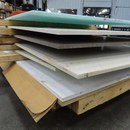 Skid  Misc. Sizes HDPE Poly Countertop Table Sheets 12' L x 30" W Lot /6