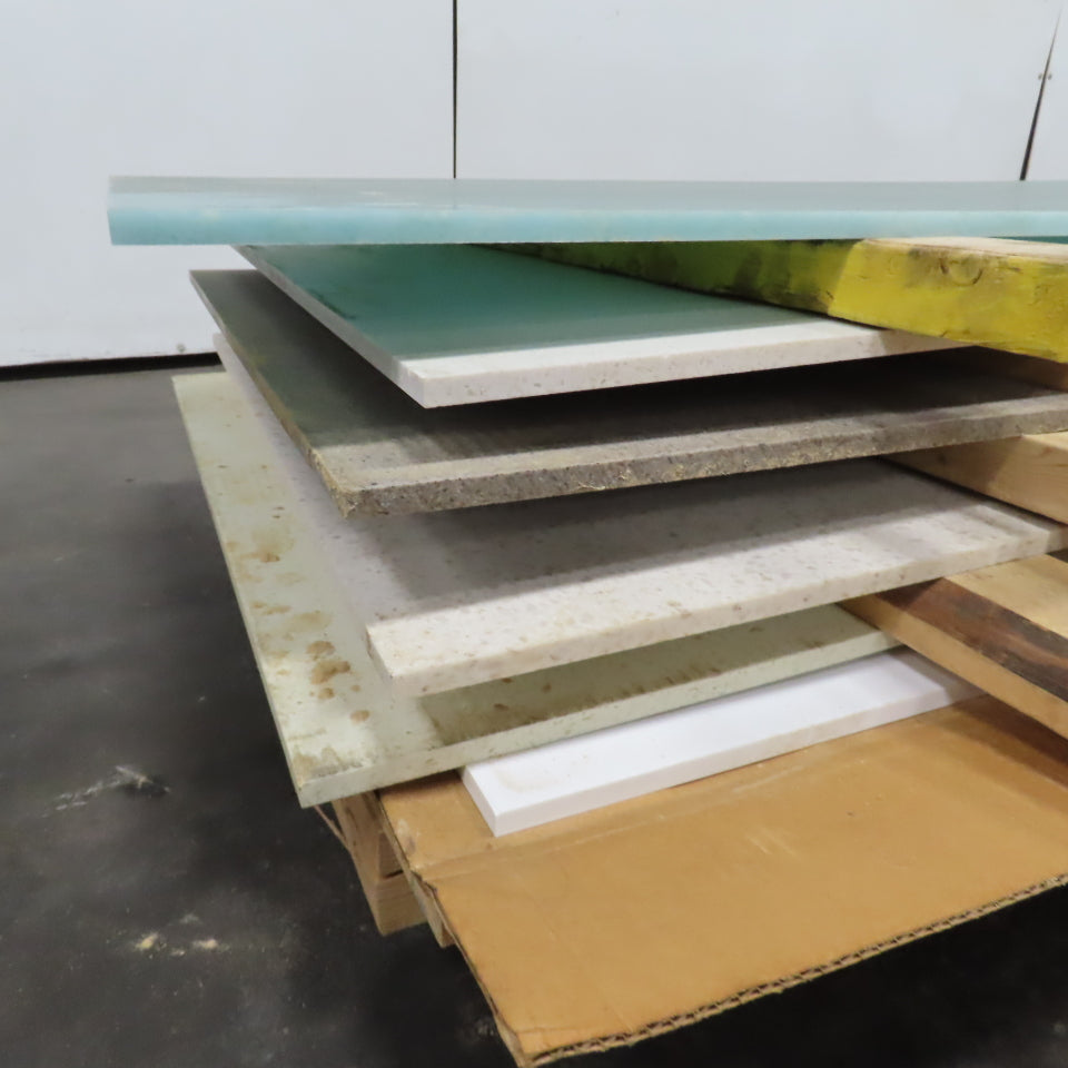 Skid  Misc. Sizes HDPE Poly Countertop Table Sheets 12' L x 30" W Lot /6