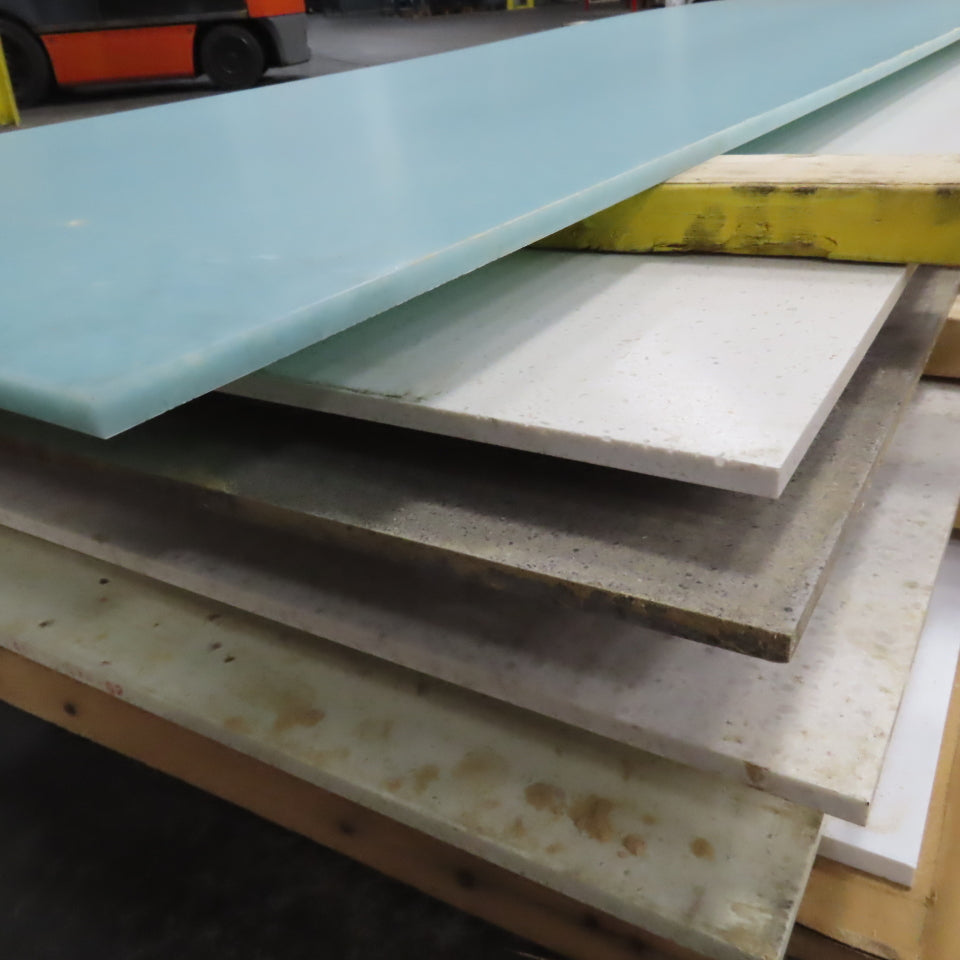 Skid  Misc. Sizes HDPE Poly Countertop Table Sheets 12' L x 30" W Lot /6