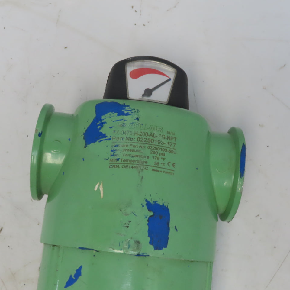 Sulair 02250193-177 FX-0475-H-200-AD-SG-477 Compressed Air Inline Filter 2" NPT