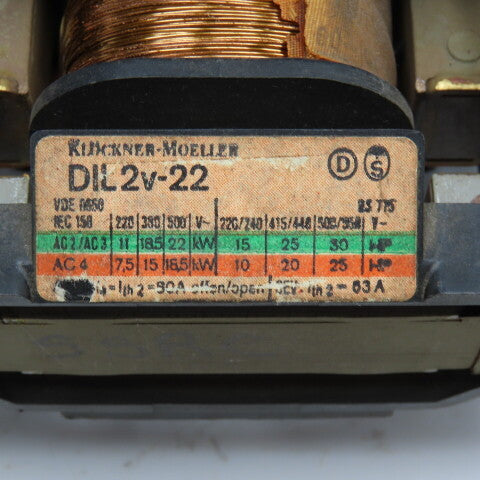Klockner Moeller DIL2v-22 600V 3Hp Contactor 120V Coil Parts/Repair