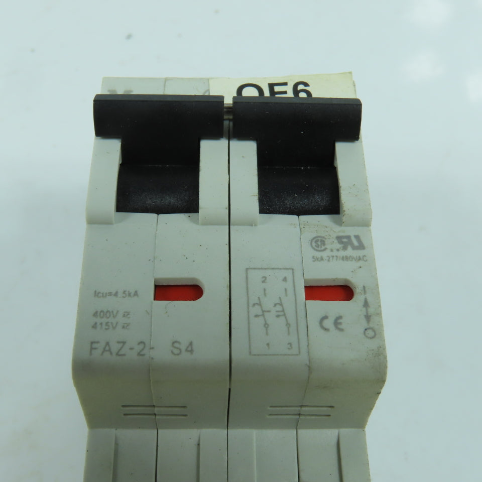 Moeller FAZ-2-S4 2-Pole Circuit Breaker 50/60HZ 415V