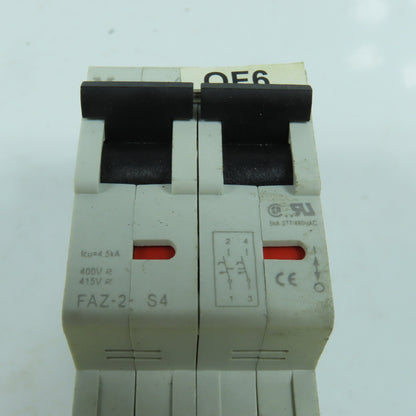 Moeller FAZ-2-S4 2-Pole Circuit Breaker 50/60HZ 415V
