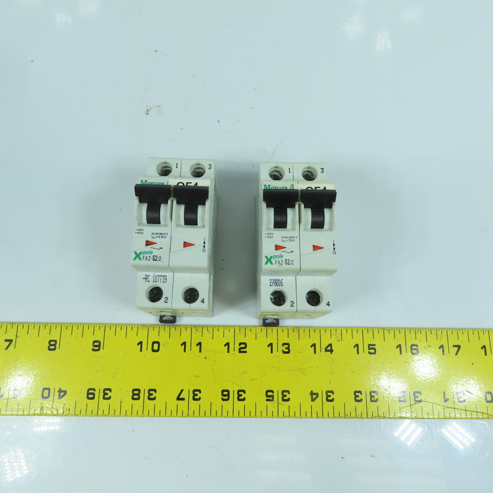 Moeller FAZ-S2/2 2-Pole Circuit Breaker 50/60HZ 415V Lot Of 2