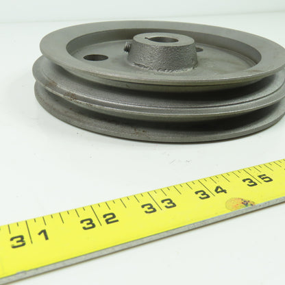 Cast Iron Double Sheave Pulley 5V 38Degree 7"&7-1/2" OD 7/8" Bore