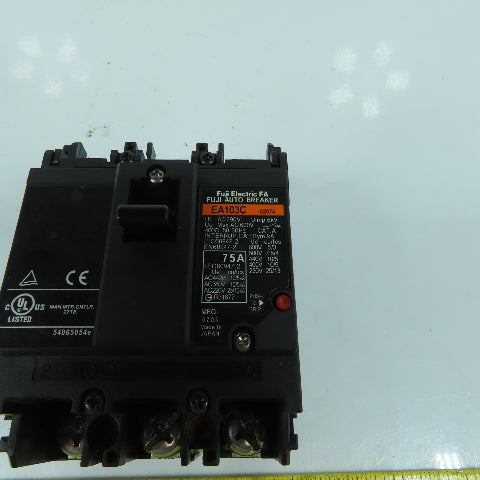 Fuji EA103C 75A Auto Circuit Breaker 3-Pole 600V 5-30HP