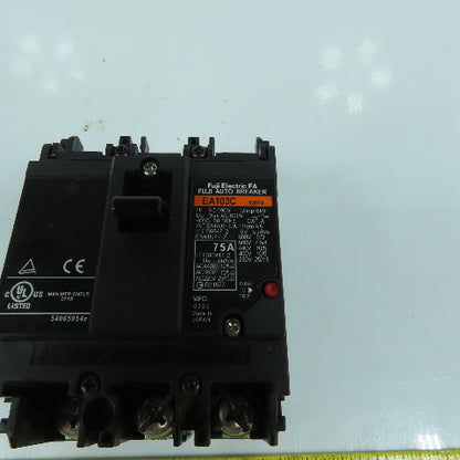 Fuji EA103C 75A Auto Circuit Breaker 3-Pole 600V 5-30HP