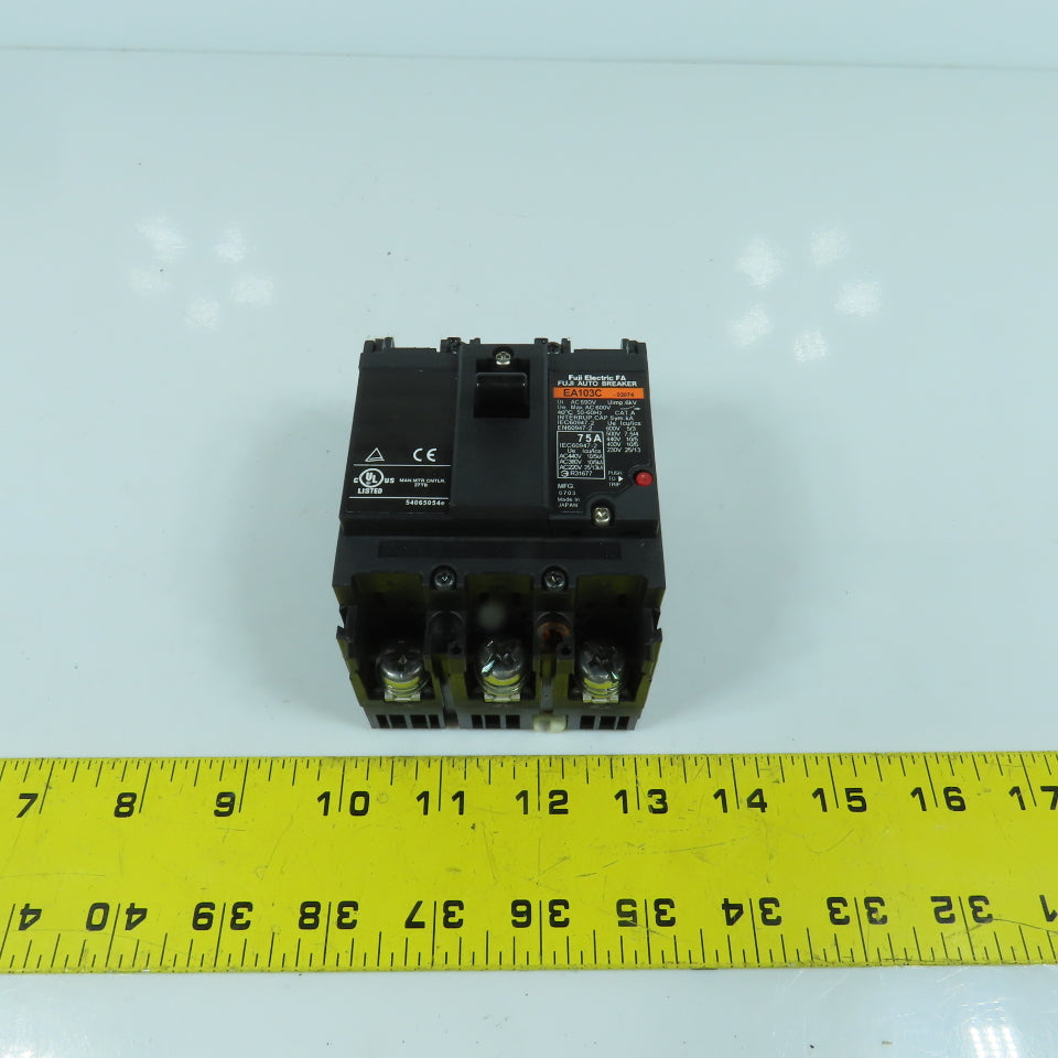 Fuji EA103C 75A Auto Circuit Breaker 3-Pole 600V 5-30HP