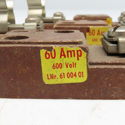 Siba 6100400 60A Fuse Holder 600V Class RK5 Ferrule Style Lot Of 3
