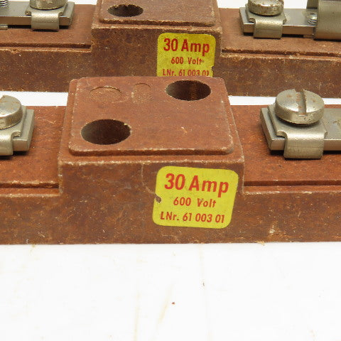 Siba 6100301 30A Fuse Holder 600V Class RK1 Ferrule Style Lot Of 3