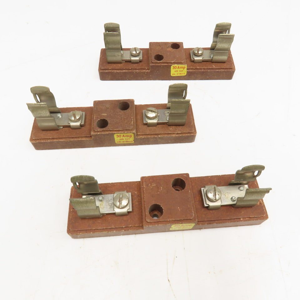 Siba 6100301 30A Fuse Holder 600V Class RK1 Ferrule Style Lot Of 3