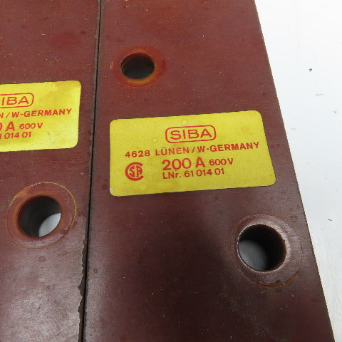 Siba 61 014 01 200A 600V Fuse Holder Class RK5 Blade Cartridge Style Lot Of 3