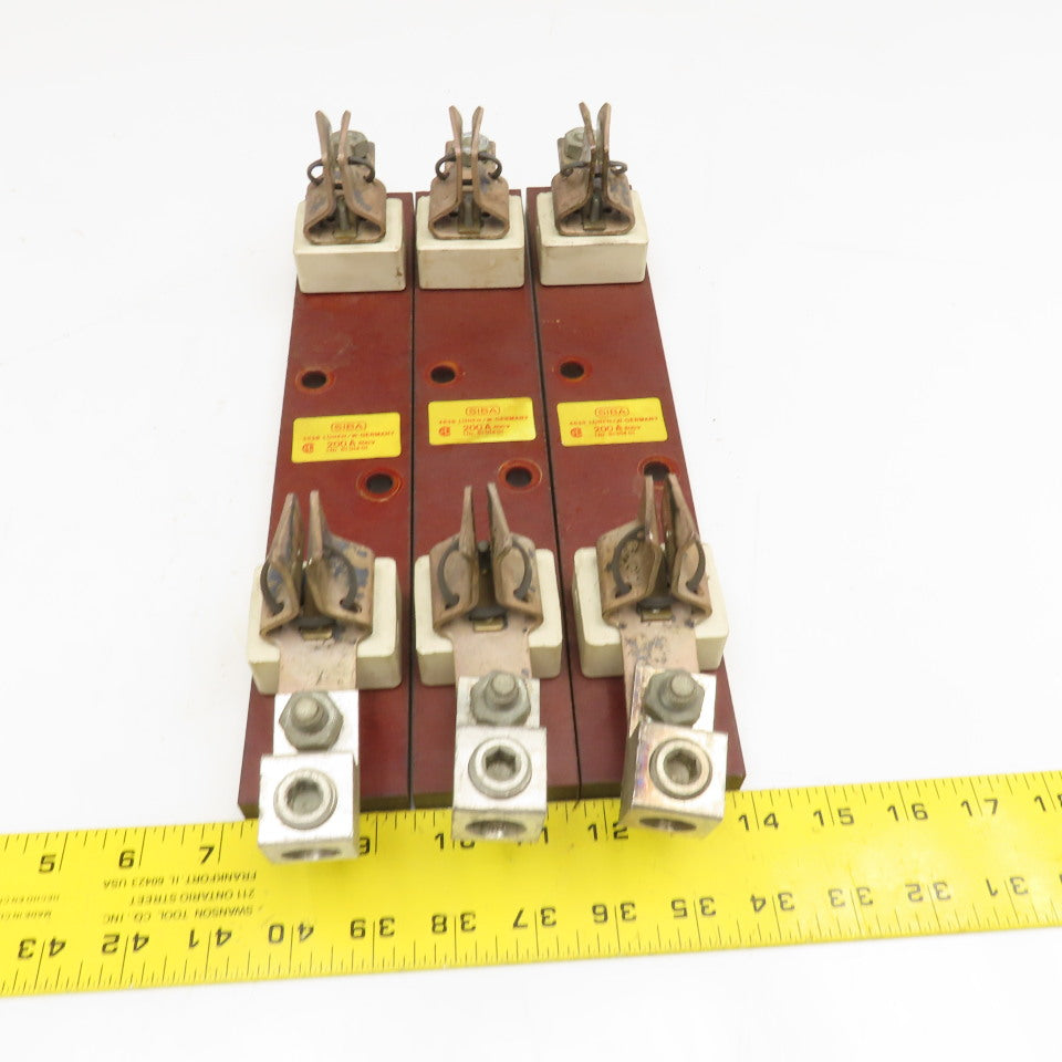 Siba 61 014 01 200A 600V Fuse Holder Class RK5 Blade Cartridge Style Lot Of 3